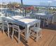A2 Living Allwetter Gartentisch 2er Pro 10 Metall verzinkt Beton Tischplatte 101 x 155 cm