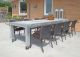 A2 Living Allwetter Gartentisch 4er Pro 10 Metall verzinkt Beton Tischplatte 101 x 298 cm Extra großer Tisch