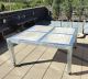 A2 Living Allwetter Gartentisch Quadro Typ 8 silber 4er Tisch verzinkt 146 cm rostfreie Gartenmöbel