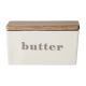 Bloomingville Butterdose HANYU Grau mit Aufdruck Butter Deckel aus Bambus Holz Bloomingville Geschirr Nr 21109494