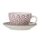 Bloomingville Cappuccino Tasse MAYA mit Untertasse Rot Keramik Geschirr Nr 82051269