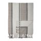 Bloomingville Decke Grau Braun Streifen mit Fransen Plaid Größe 130x160 cm