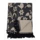 Bloomingville Decke MALI Schwarz Baumwolle Überwurf 130x160 cm Blumen Muster in Beige BV Nr 82051639