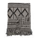 Bloomingville Decke Schwarz Grau mit Muster Recycelt Baumwolle Throw 130x160 cm Artikel Nr 82049671