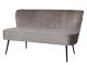 Chic Antique Sofa MARAT Samt Velour Latte Couch Polstermöbel Schwarze Beine CA Nr 40258-20