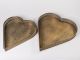 Chic Antique Tablett Herzform Antik Gold Deko Tablett aus Metall 2 Stück im Set groß und klein
