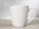 Greengate Becher ALICE Weiss Kaffeebecher mit Henkel Everyday Keramik Geschirr White 400 ml Rillenmuster Hygge für jeden Tag