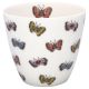 Greengate Latte Cup MAISIE Weiss mit bunten Schmetterlingen Porzellan Tasse 300 ml Greengate Becher Design Nr STWLATMSI0106
