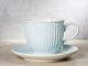 Greengate Tasse ALICE Hellblau mit Untertasse Kaffeetasse Everyday Keramik Geschirr Pale Blue Rillenmuster Hygge für jeden Tag