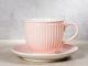 Greengate Tasse ALICE Rosa mit Untertasse Kaffeetasse Everyday Keramik Geschirr Pale Pink Rillenmuster Hygge fuer jeden Tag