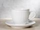 Greengate Tasse ALICE Weiss mit Untertasse Kaffeetasse Everyday Keramik Geschirr White Rillenmuster Hygge für jeden Tag