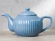 Greengate Teekanne ALICE Blau Kanne Everyday Keramik Geschirr Sky Blue 1 Liter Rillenmuster Hygge für jeden Tag