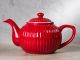 Greengate Teekanne ALICE Rot Kanne Everyday Keramik Geschirr Red 1 Liter Rillenmuster Hygge für jeden Tag