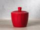 Greengate Zuckerdose ALICE Rot Everyday Keramik Geschirr Red Sugar Pot Rillenmuster Hygge für jeden Tag