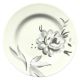 Greengate Teller ASLAUG Weiss mit grauen Blumen Porzellan Dessertteller 15 cm oder Untertasse Greengate Geschirr Nr STWSMAASL0106