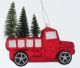 Hänger Auto mit 3 Tannenbäumen Rot Matt Weihnachtsdeko Christbaumschmuck Glas Nr  887 200 16874 MA