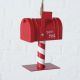 Hänger Briefkasten SANTA MAIL mit Ständer Rot Weiß Postkasten Metall klein Nr. 887.200-12021