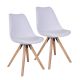 House Nordic Esszimmerstuhl BERGEN Weiß 2 Stück Stühle Holzbeine braun HN Nr 1001020