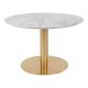 House Nordic Tisch BOLZANO Marmor Design  Gold 70 cm Holz Rundtisch Beistelltisch Nr. 2101160