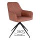 House Nordic Esszimmerstuhl HARBO Vintage Braun Kunstleder Drehbar Stuhl mit schwarzen Beinen aus Metall HN Esszimmer Möbel Nr 1001165