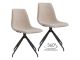 House Nordic Esszimmerstuhl MONACO Sand Drehbar mit schwarzen Beinen aus Metall 2 Stück Stühle Nr 1001285