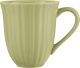 IB Laursen Mynte Becher mit Rillen Herbal Green Grün Keramik Geschirr 250 ml Tasse mit Henkel Dunkelgrün IB Produkt Nr 2088-73