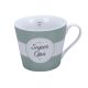 Krasilnikoff Becher SUPER OPA Happy Cup Tasse mit Henkel Gestreift Krasilnikoff Design Nr HC665