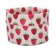 Krasilnikoff Brotkorb rosa pink mit Erdbeeren aus Baumwolle Tischkorb im Erdbeer Design aus Stoff
