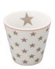 Krasilnikoff Espresso Tasse Sterne weiß taupe aus Porzellan