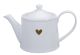 Krasilnikoff Teekanne HERZ Kanne Weiß mit Herz in Gold Krasilnikoff Teapot Nr TEA625
