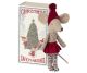 Maileg Weihnachtsfigur Maus aus Baumwolle mit roter Pudelmütze und Weihnachtsstrümpfen Nr.14-1700-01