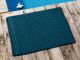 Pad Fussmatte Outdoor Teppich UNI Petrol 52x72 cm am Schwimmbecken oder auf der Terrasse als Fussmatte UV und Wetterbeständig Web-Look für draussen und drinnen