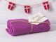Solwang Dänemark Küchentuch Heide lila gestrickt Handtuch aus Baumwolle aufgerollt gebunden als Geschenk H 70