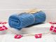 Solwang Handtuch Organisch Blau Küchentuch aus Bio Baumwolle gestrickt in blau meliert OH2021