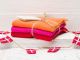 Solwang Wischtücher Orange Pink Rot Kombi 3er Pack Wischtuch aus Öko Tex zertifizierte Baumwolle