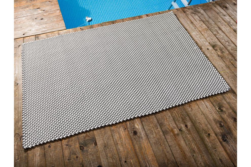 Pad Outdoor Teppich POOL Stone Grau / Weiß 140x200 cm
