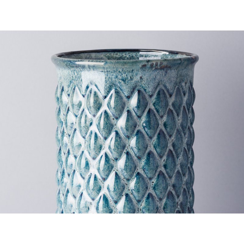 Maße Bloomingville Vase aus Keramik in Blau Ø14,5xH20,5 cm 