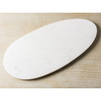 Bloomingville Schneidebrett Marmor Weiß Oval 53 cm