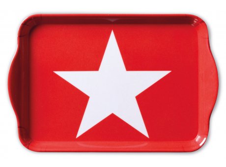 Ambiente Melamin Tablett 13 x 21 cm Star Red