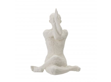 Bloomingville Deko Figur ADALINA Weiss Yoga Figur aus Polyresin 24 cm gross Bloomingville Skulptur Nr 82052217