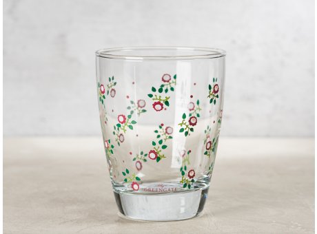 Greengate Glas ABI PETIT mit Blumen Wasserglas Klarglas 300 ml 9,5 cm hoch