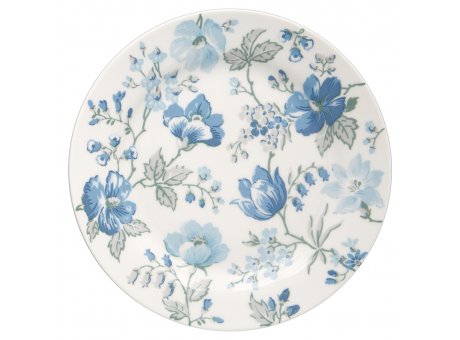 Greengate Teller DONNA Blau Weisser Kuchenteller 20 cm mit blauen Blumen Greengate Produkt Nr STWPLADON2506