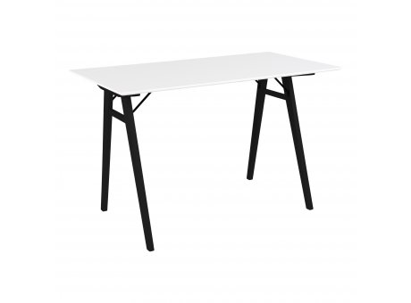 House Nordic Schreibtisch VOJENS Weiß Beine Schwarz 120x60 cm Tisch HN Nr 2402021