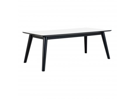 House Nordic Tisch COPENHAGEN Weiß Schwarz 60x120 cm Holz Couchtisch Beistelltisch Nr. 2101001