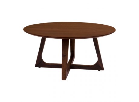 House Nordic Tisch HELLERUP Rund 75 cm  Beistelltisch Couchtisch Abstelltisch Holz Wallnuss Nr. 2101010