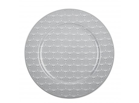 Krasilnikoff Essteller Blossom Hellgrau Porzellan Teller 25 cm in grau weiß Model Speisenteller HP26480