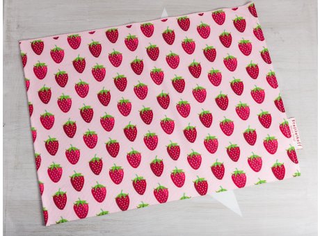 Krasilnikoff Tischset Erdbeeren rosa mit rotem Erdbeer Motiv