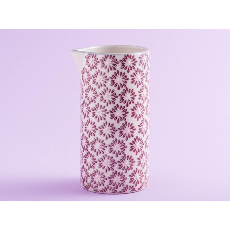 Bloomingville Milchkännchen MAYA Keramik Geschirr Kanne Blumen Design rot