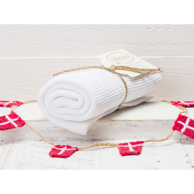Solwang Handtuch weiß Küchentuch aus Baumwolle gestrickt H01