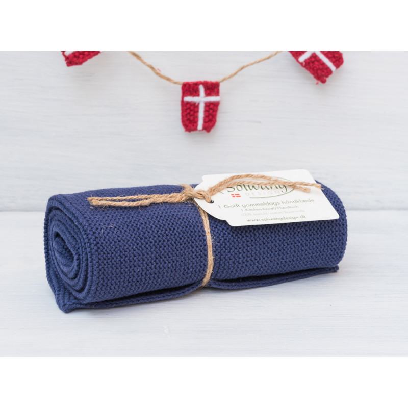 Solwang Küchentuch staubig dunkelblau Handtuch gestrickt aus Dänemark Geschenk Bündel